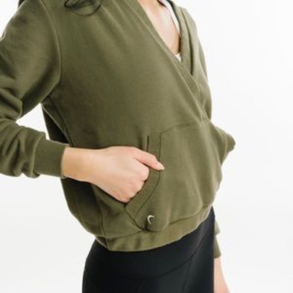 NWT Olive Calmness Pocket Hoodie
